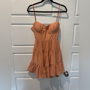 Saints + Secrets peach Baby Doll Open Back Mini Dress Womens Size Medium